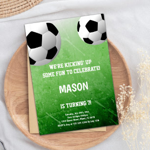 2 Balls Soccer Birthday Invitations