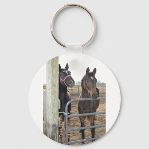 2 Barn Horses Key Ring