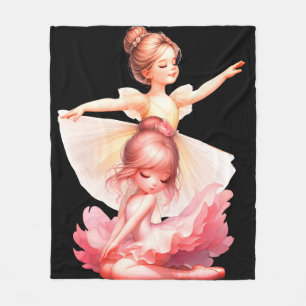 2 Beautiful ballerina's  Fleece Blanket