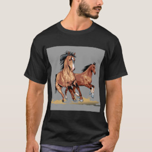 2 Beautiful Horses Running T-Shirt