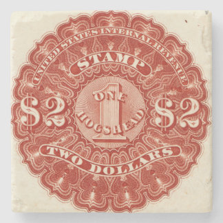 $2 Beer Revenue Stamp Stone Coaster