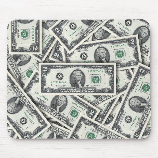 $2 Bill Money Pattern Mouse Pad (Front)