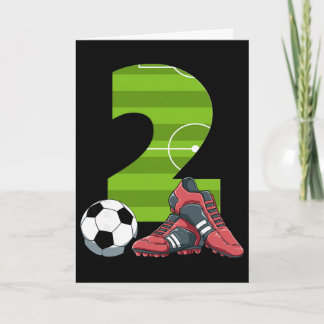 2 Birthday Soccer First Birthday Football Kids  Card