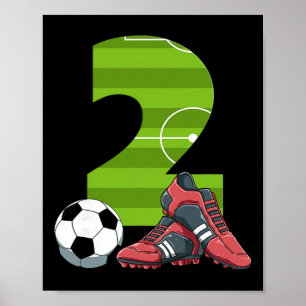 2 Birthday Soccer First Birthday Footll Kids  Poster