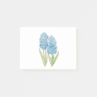 2 blue hyacinth ink and watercolor post-it notes