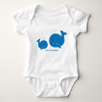 2 Blue Whales Baby Personalised Custom One piece