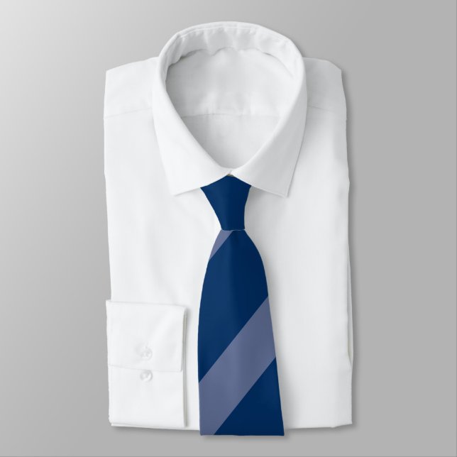2 Blues Diagonally-Striped Tie (Tied)