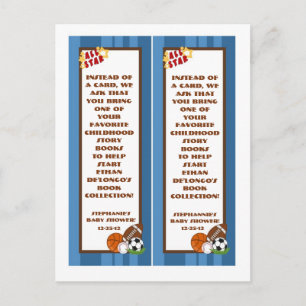2 Book Marks All Star Blue Invitation Postcard