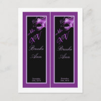 2 Book Marks Mis XV Purple Lilac Black Party