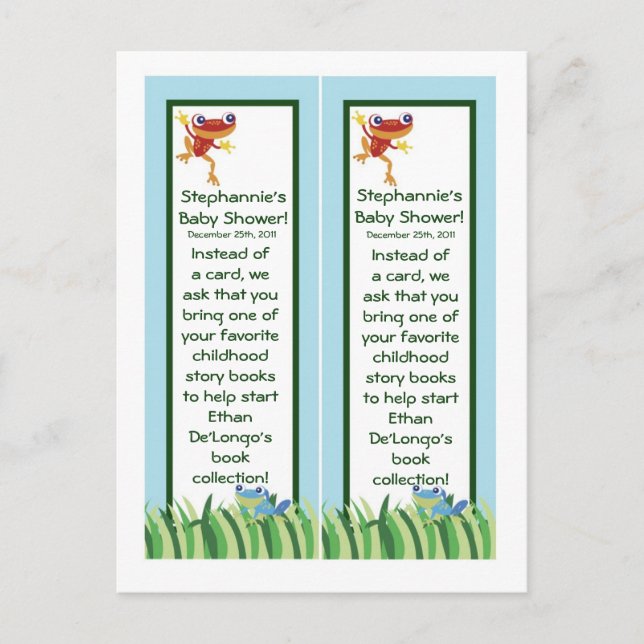 2 Book Marks Rain-forest Jungle Animal Invitation Postcard (Front)