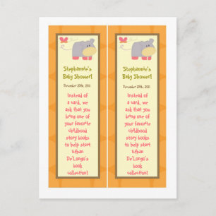 2 Book Marks Tropical Punch Girl Jungle Elephant Invitation Postcard