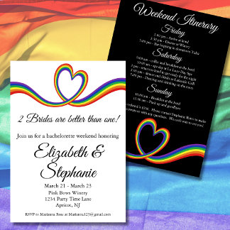 2 Brides Are Better Than One Bachelorette Weekend Invitation