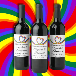 2 Brides Are Better Than One Lesbian Bachelorette Wine Label