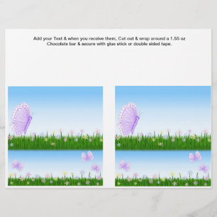 2 Butterfly Birthday Custom Candy Bar Wrappers
