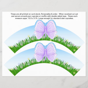 2 Butterfly Birthday Personalise Cupcake Wrappers