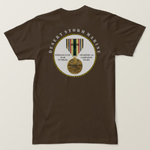 2 CAMPAIGN STARS Desert Storm Marine SEMPER Fi T-Shirt
