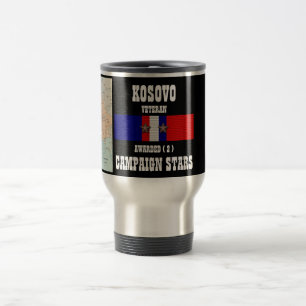 2 CAMPAIGN STARS KOSOVO VETERAN TRAVEL MUG