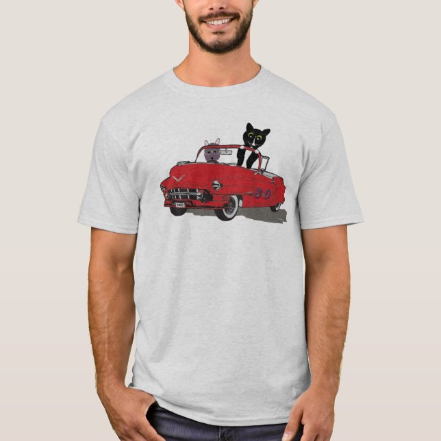 2 Cats Joy Riding Men's Tshirt (Front)