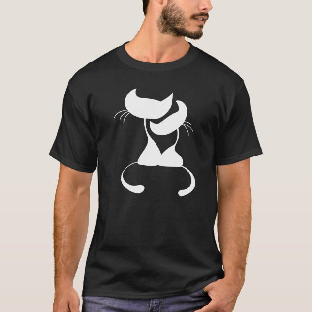 2 Cats Pair Affection Love Care Siblings T-Shirt (Front)