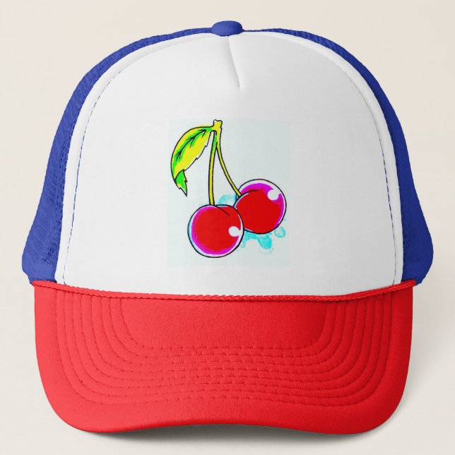 2 cherry trucker hat (Front)