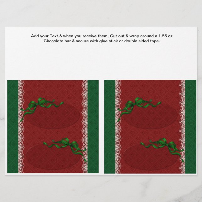 2 Christmas Custom Hersheys Candy Bar Wrappers (Front)