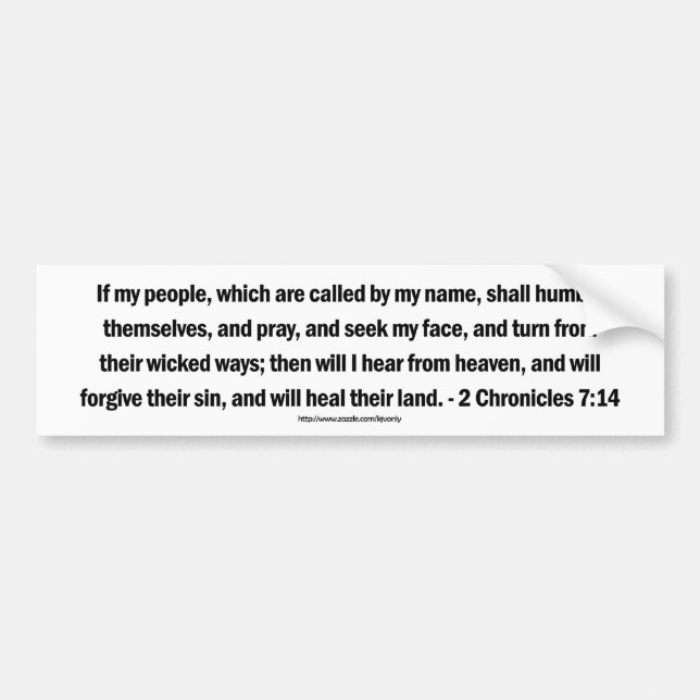 2 Chronicles 7:14 GOD's recipe for revival Bumper Sticker (Front)