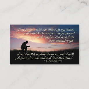2 Chronicles 7:14 If my people pray, Bible Verse Business Card