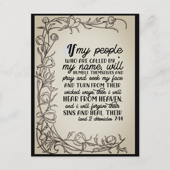 2 Chronicles 7:14 If My People Pray Postcard (Front)