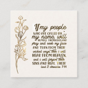 2 Chronicles 7:14 If My People Pray Square Business Card