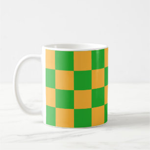 2 Colour Chequered Square Pattern Coffee Mug