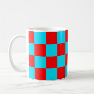 2 Colour Chequered Square Pattern Coffee Mug