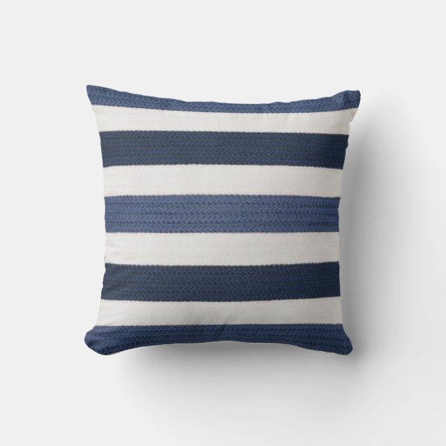 2 colour Pink Blue Navy Pillow (Front)