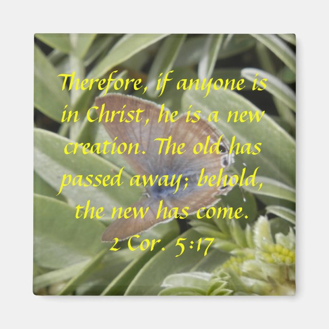 2 Cor. 5:17 Butterfly Magnet (Front)