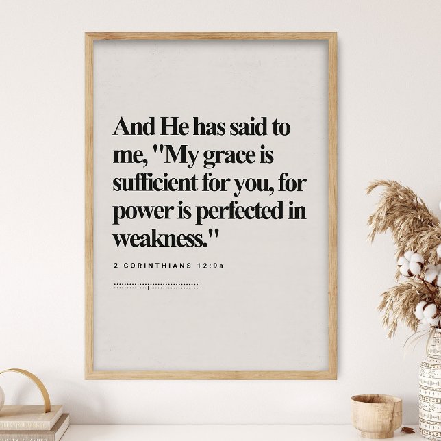 2 Corinthians 12:9, Bible Verse, Modern Bible, Scr Poster (Creator Uploaded)