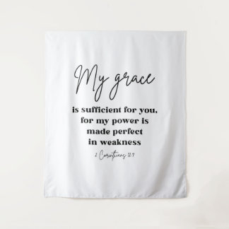 2 Corinthians 12:9 Christian College Dorm Tapestry