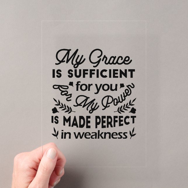2 Corinthians 12:9 – My Grace Is Sufficient Art Acrylic Invitations (Insitu (Handheld))