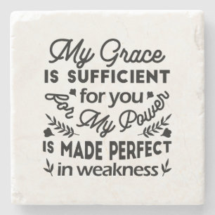 2 Corinthians 12:9 – My Grace Is Sufficient Art Stone Coaster