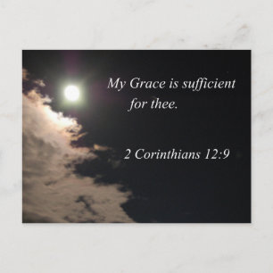 2 Corinthians 12:9 My grace is sufficient for thee Postcard