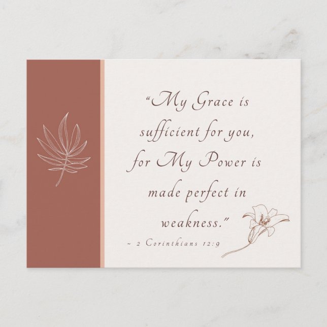2 Corinthians 12:9 My Grace is Sufficient Postcard (Front)