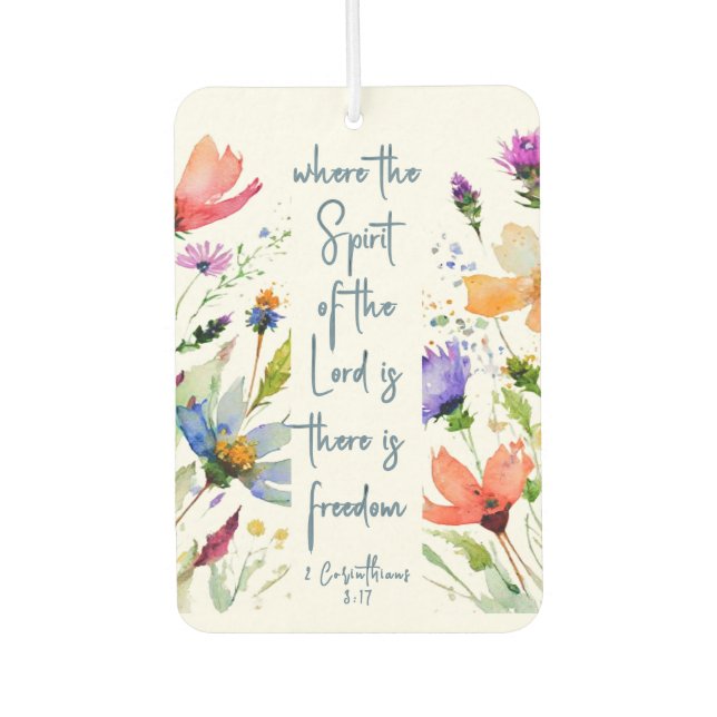 2 Corinthians 3:17 Freedom Bible Verse Car Air Freshener (Front)