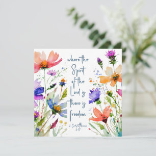 2 Corinthians 3:17 Freedom Bible Verse Flat Card