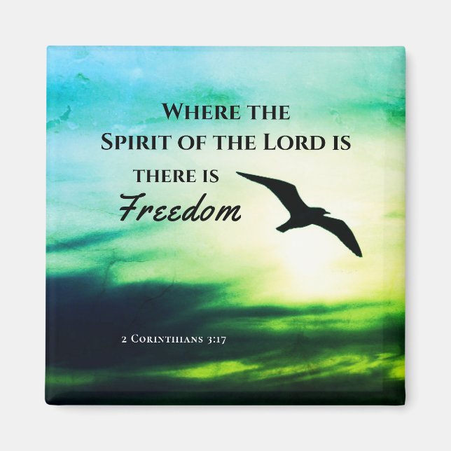 2 Corinthians 3:17 Freedom Bible Verse  Magnet (Front)