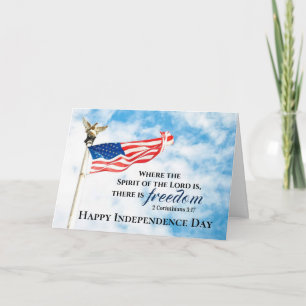 2 Corinthians 3:17 Freedom, Independence Day Bible Card