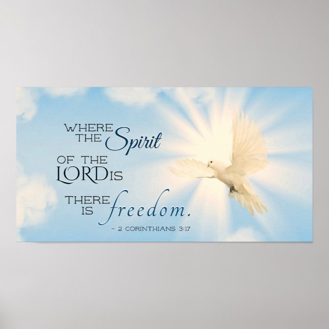 2 Corinthians 3:17 ...there is Freedom Bible Verse Poster (Front)
