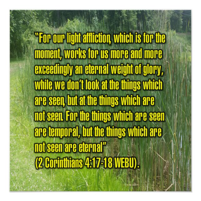 2 Corinthians 4:17-18 WEBU Poster (Front)