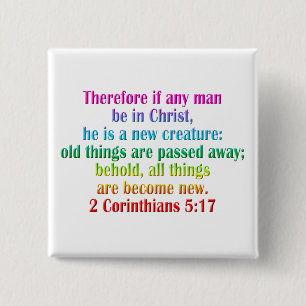 2 Corinthians 5:17 English 15 Cm Square Badge