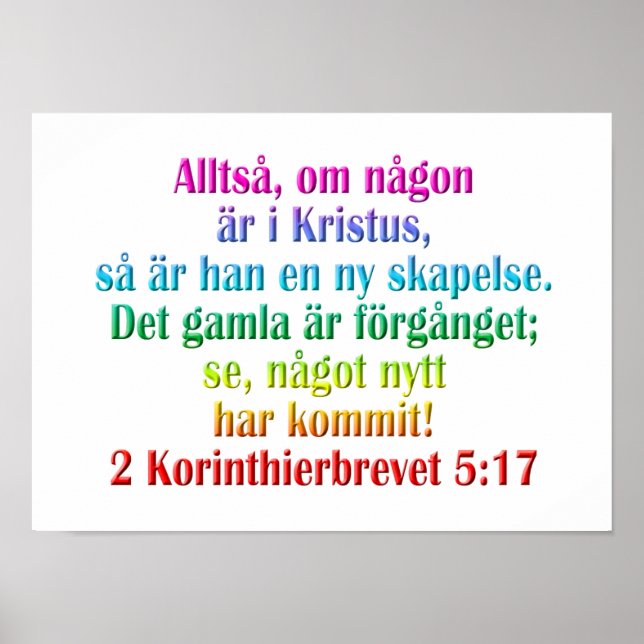 2 Corinthians 5:17 Swedish Poster (Front)