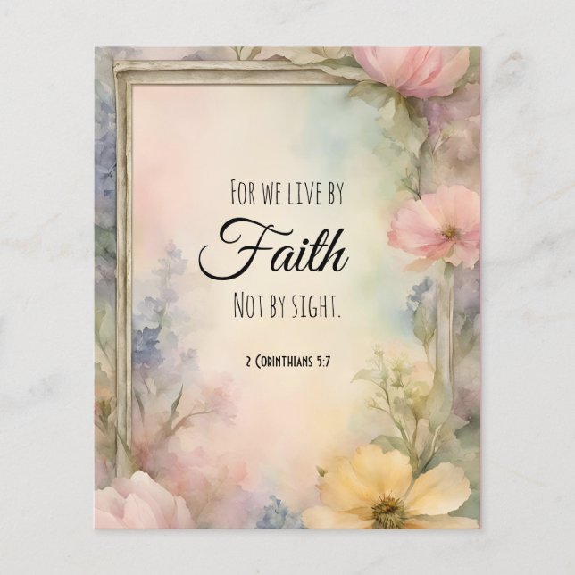 2 Corinthians 5:7 Christian Bible Verse Art Flyer (Front)