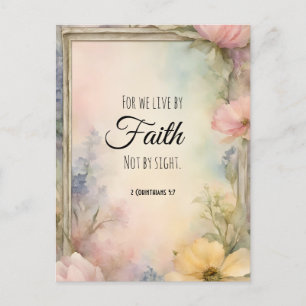 2 Corinthians 5:7 Christian Bible Verse Art Postcard