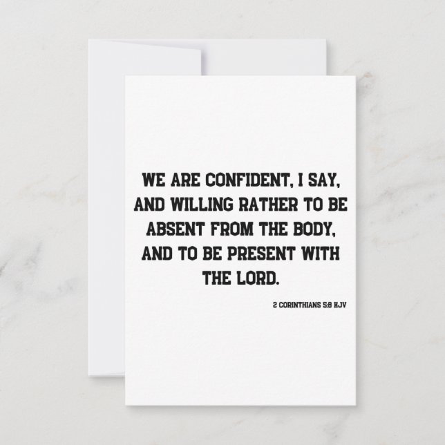 2 Corinthians 5:8 KJV Bible Scripture Greeting Card (Front)